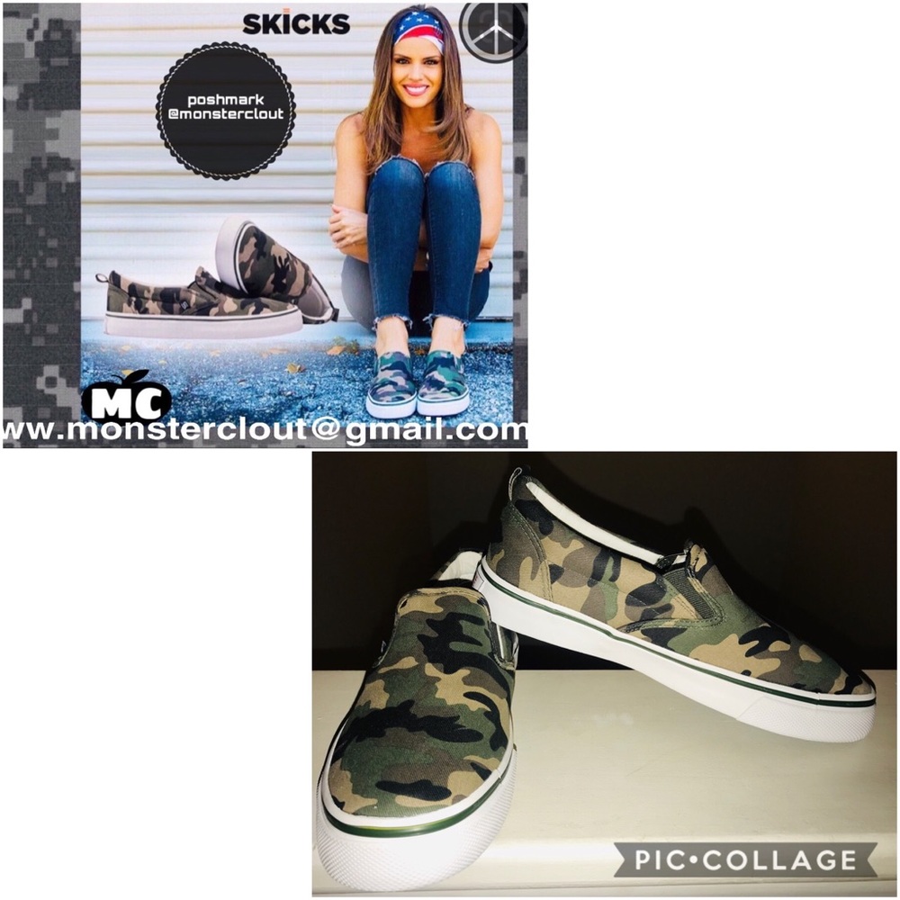 🆕Skicks Brand New UNISEX CAMO Sneakers Size 7